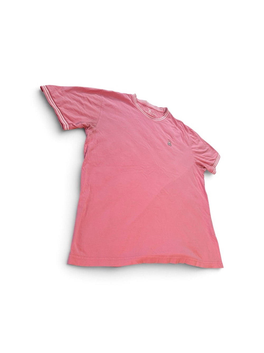 Psycho Bunny Pink Men's Crewneck T-Shirt with Embroidered Logo